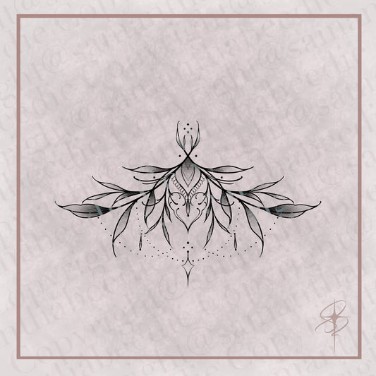Sternum Tattoo - Leaf 3
